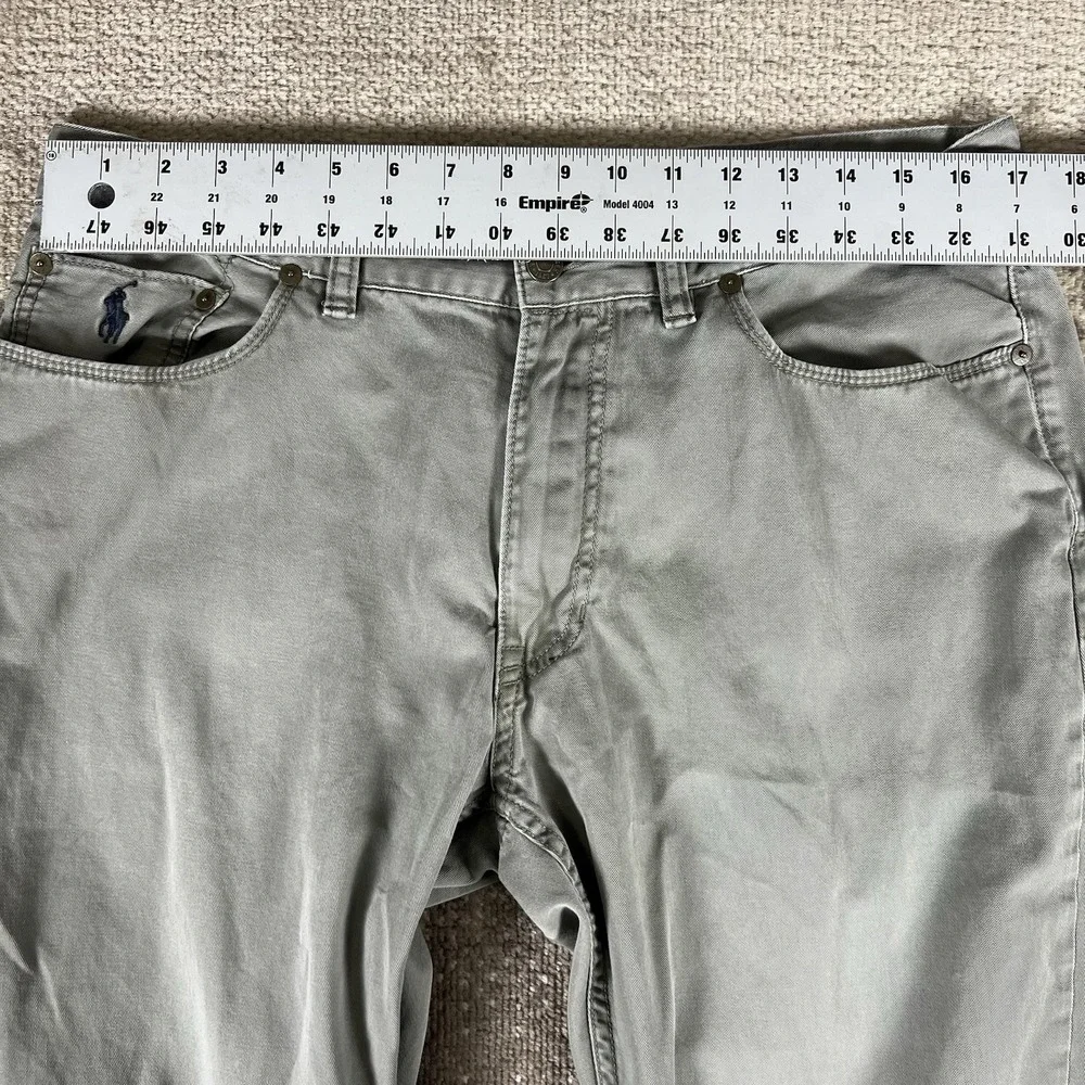 Polo Ralph‎ Lauren 650 Pants Men 35X30 Army Green Straight Chino VTG 100% Cotton